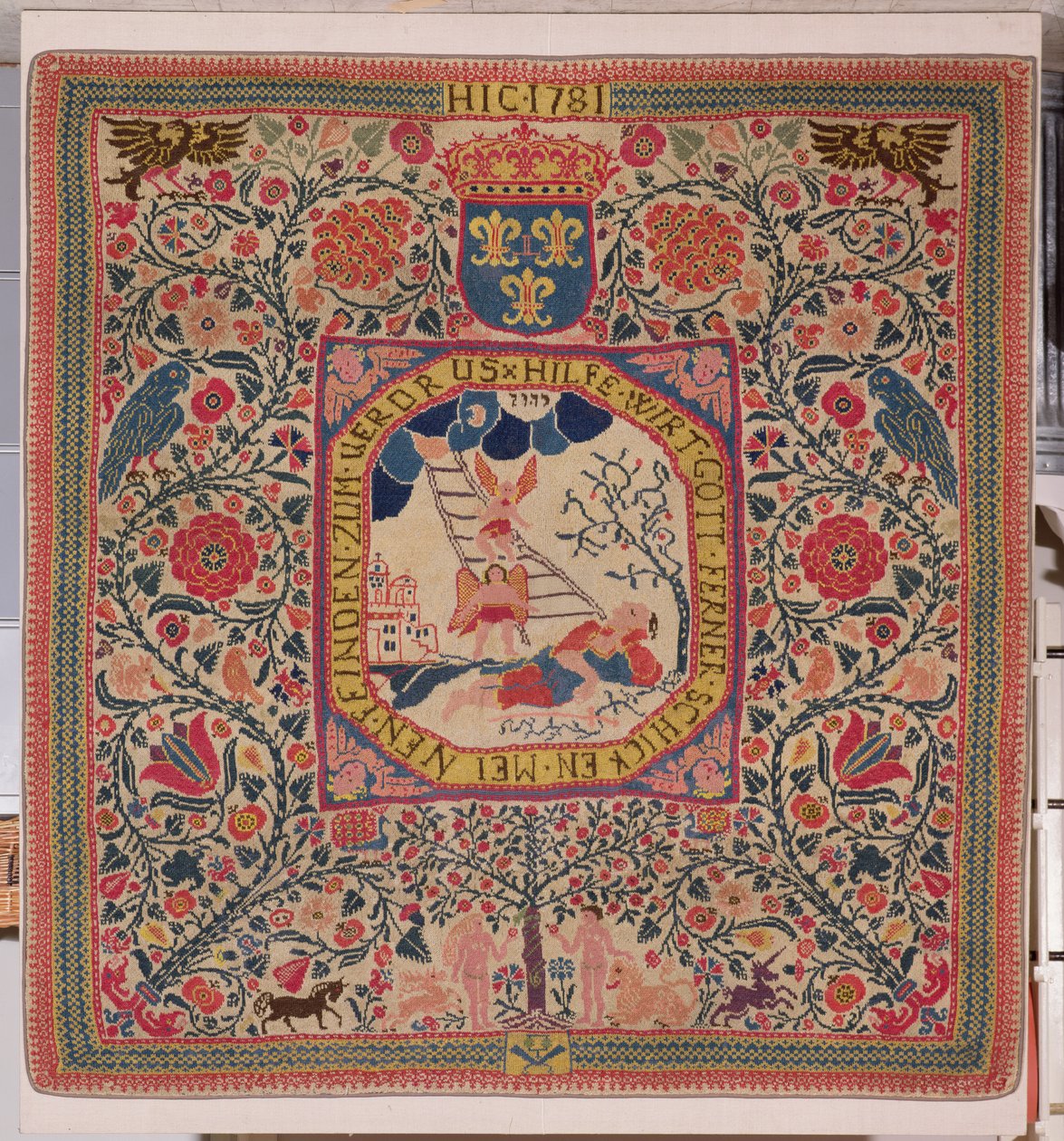 हथकड़ीदार कालीन जैकब सपना, एलेस, 1781 (ऊन) का चित्रण द्वारा अज्ञात