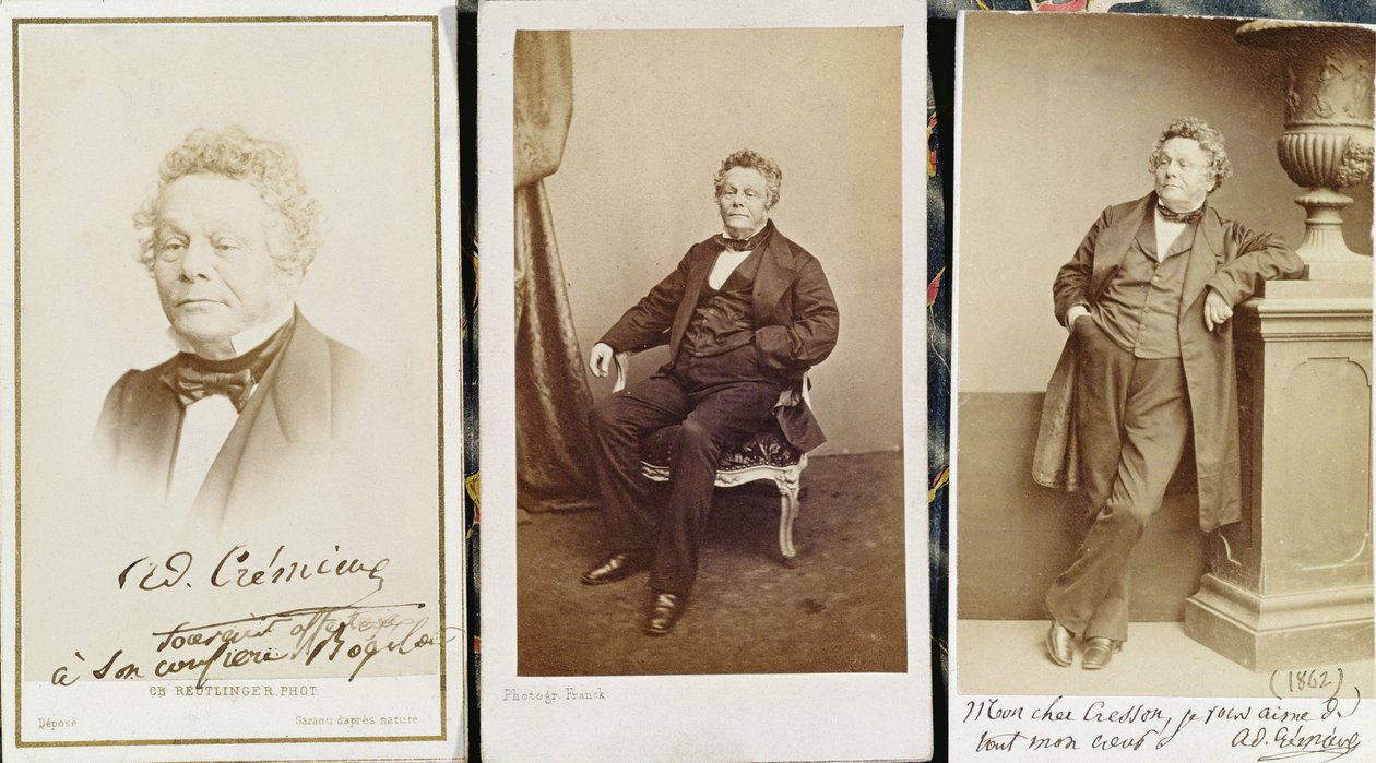 Adolphe Cremieux का चित्रण करने वाले व्यवसाय कार्ड, c.1862 द्वारा फ्रेंच फोटोग्राफर