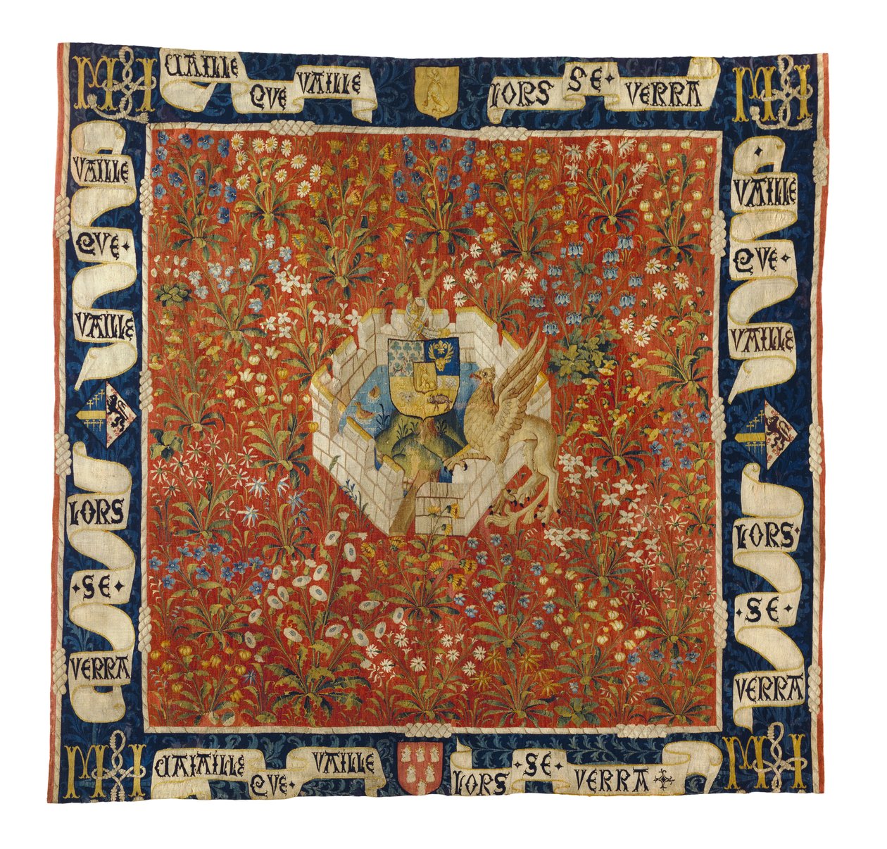 Millefleurs टेपेस्ट्री, c.1520 (ऊन और रेशम) द्वारा फ्लेमिश स्कूल