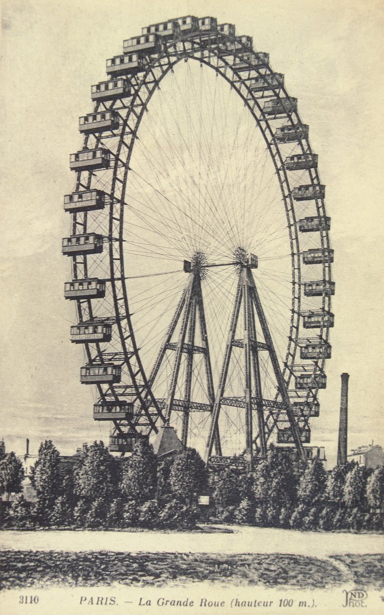 पेरिस एक्सपोज़ यूनिवर्स में बिग व्हील, 1900 द्वारा फ्रेंच फोटोग्राफर