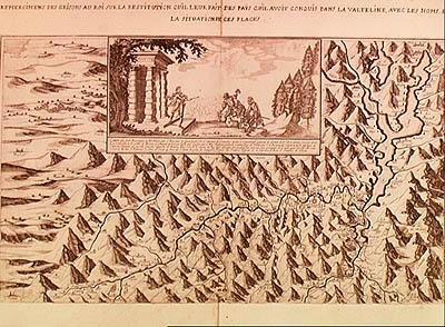 वाल्टलाइन का मानचित्र, लुई XIII (1601-43) द्वारा फ्रांस में लौटा फ्रांस और नवरे का राजा, 1626 द्वारा फ्रेंच स्कूल
