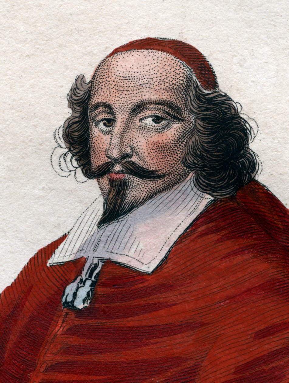 जूल्स माज़रीन (1602-1661), फ्रेंच इतालवी कार्डिनल, राजनयिक, और राजनीतिज्ञ के चित्र। द्वारा फ्रेंच स्कूल