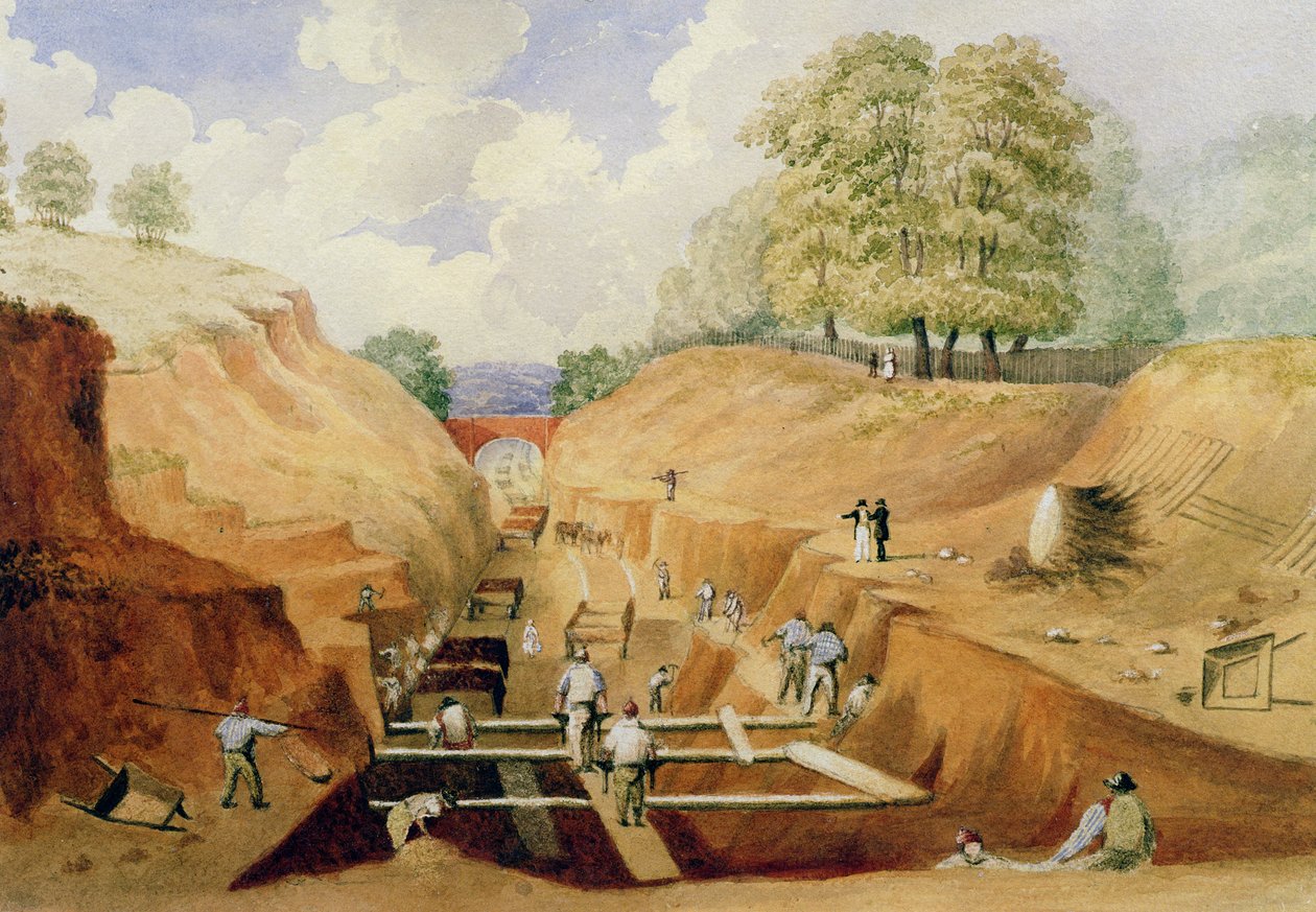 ब्राइटन रेलवे का निर्माण, 1840 द्वारा A. सिम्पसन