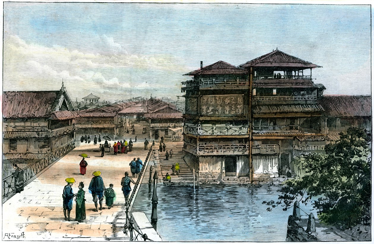 येबिसु बाशी, ओसाका, जापान, 1891 द्वारा ए। फोर्सिथ