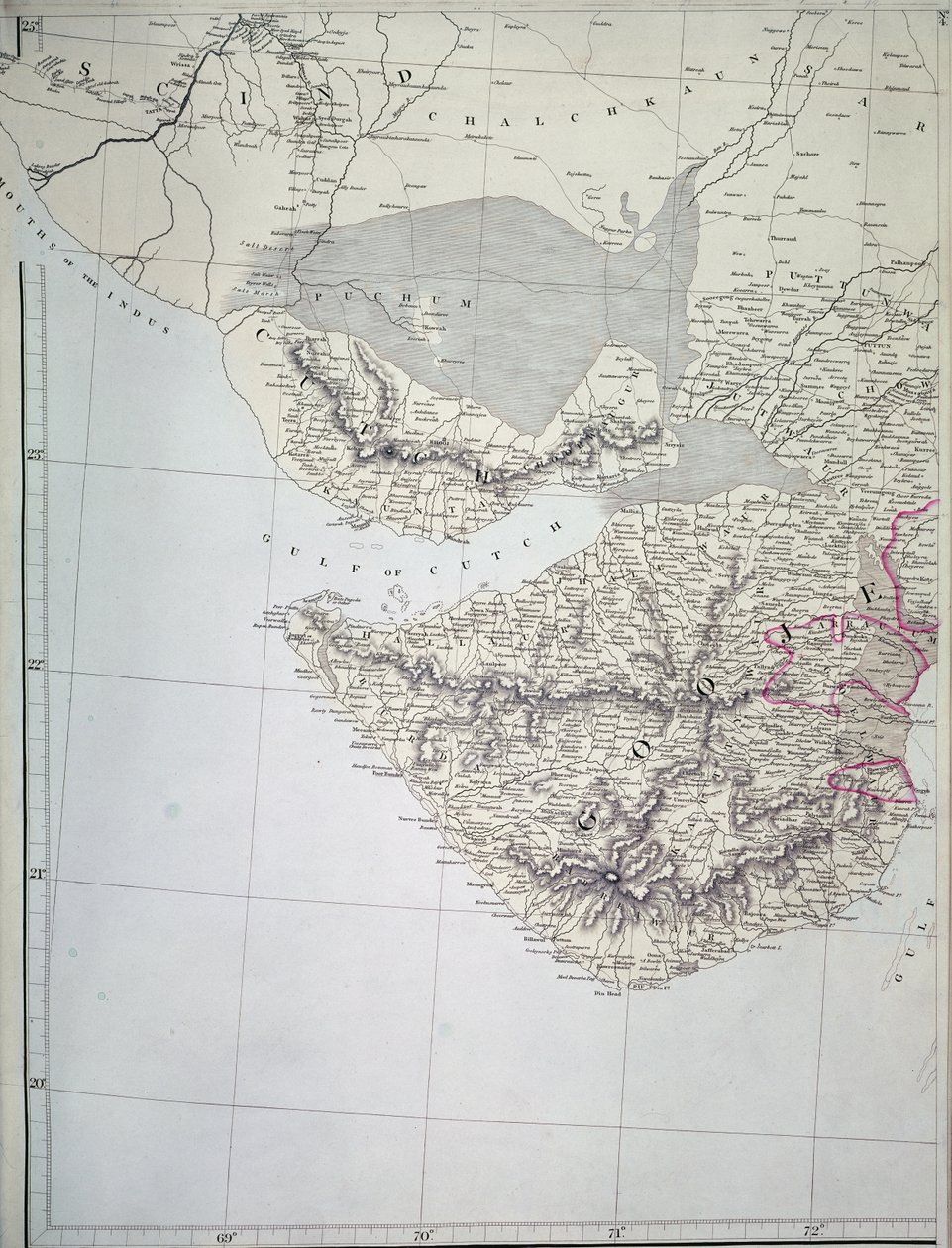 पश्चिमी भारत का नक्शा, 1816 द्वारा हारून तीरंदाजी