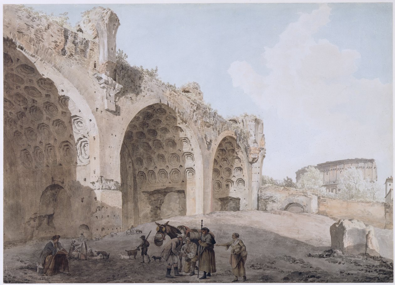 रोमन फोरम में देखें (शांति का मंदिर) 1779 द्वारा अब्राहम लुई रुडोल्फ डुक्रोस