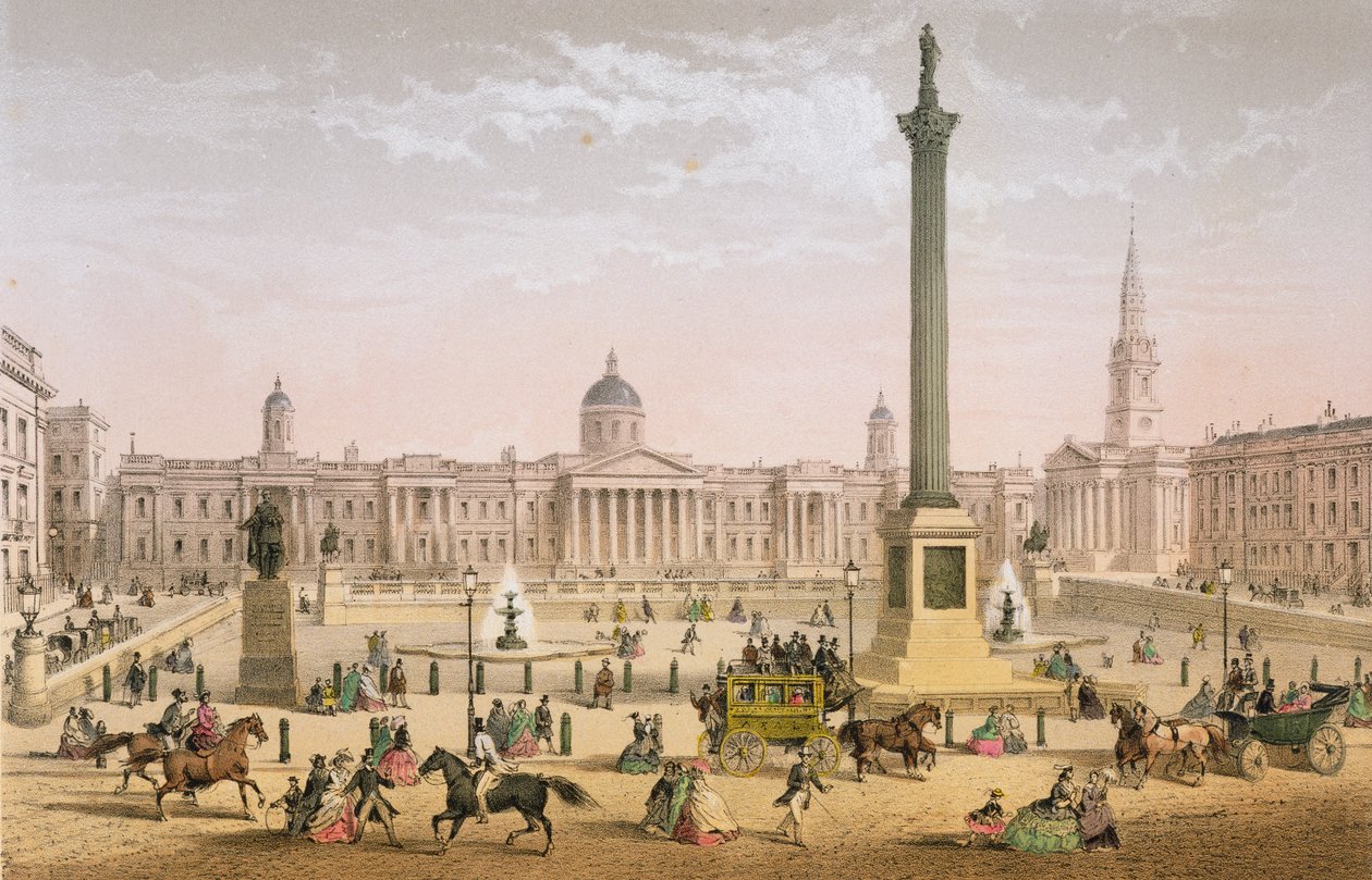 ट्राफलगर स्क्वायर, c.1862 द्वारा अचिले लुइस मार्टिनट