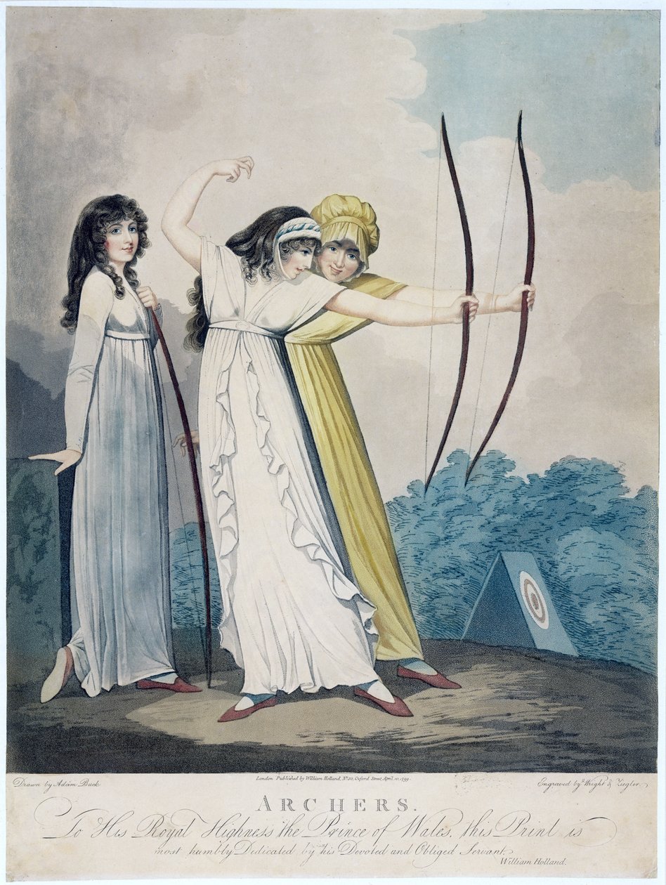 आर्चर, जेएच राइट (fl.1795-1838) और कॉनराड ज़िगलर द्वारा उत्कीर्ण, 1799 (जलीय) द्वारा एडम बक