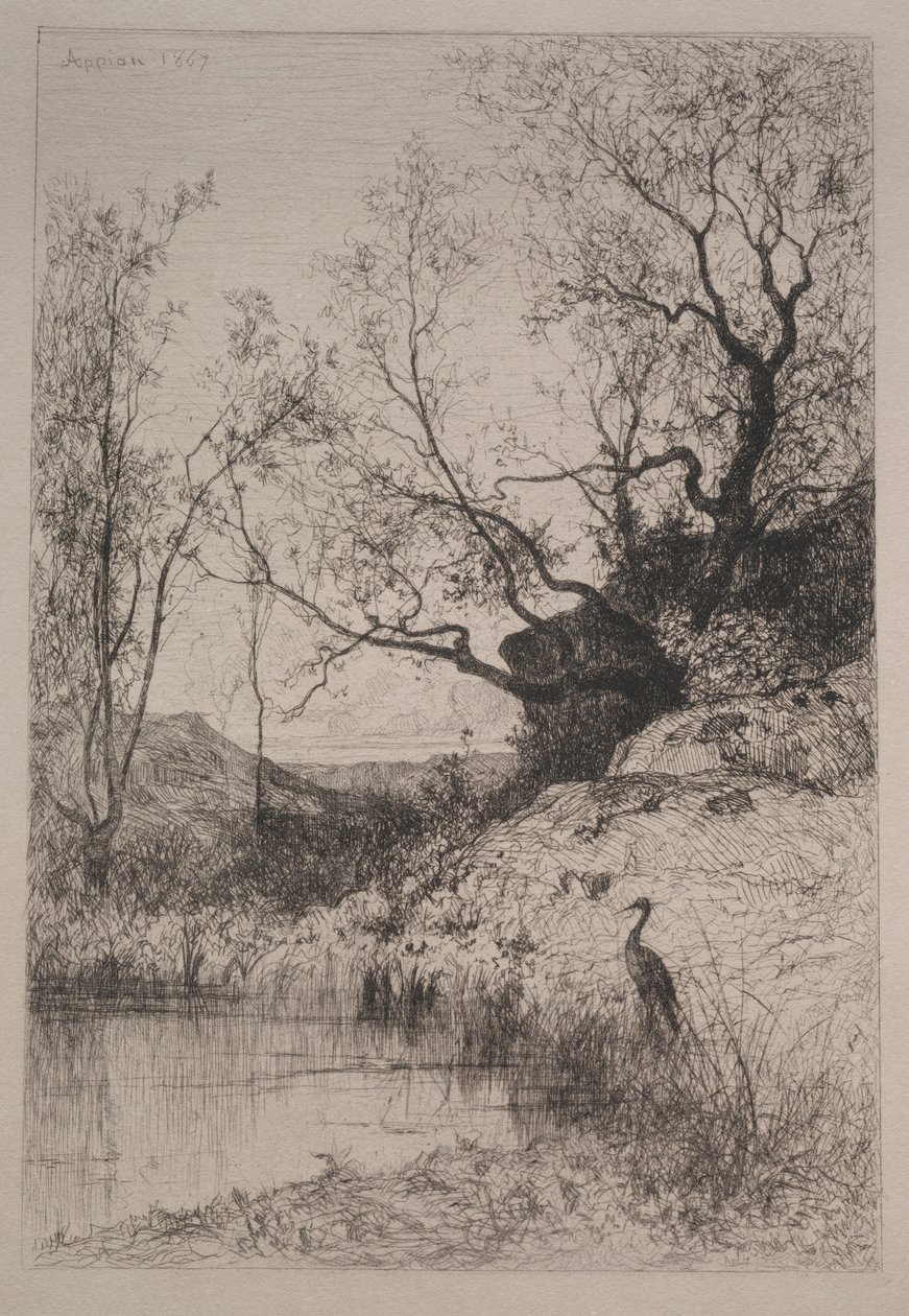 एक तालाब, 1867। द्वारा एडोल्फ अप्पियन
