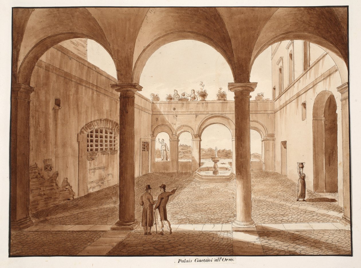 पलाज़ो केतानी ऑल&39;आर्सो, 1833 (भूरी धुलाई के साथ उकेरना) द्वारा एगोस्टिनो टोफ़ानेलि