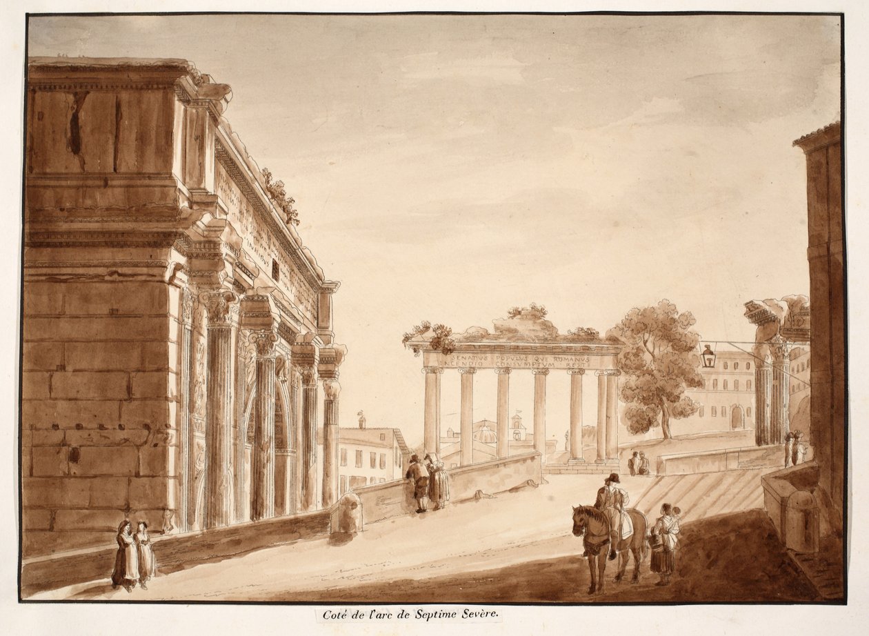 1833 के सेप्टिमियस सेवर्स के आर्क का साइड व्यू द्वारा एगोस्टिनो टोफ़ानेलि