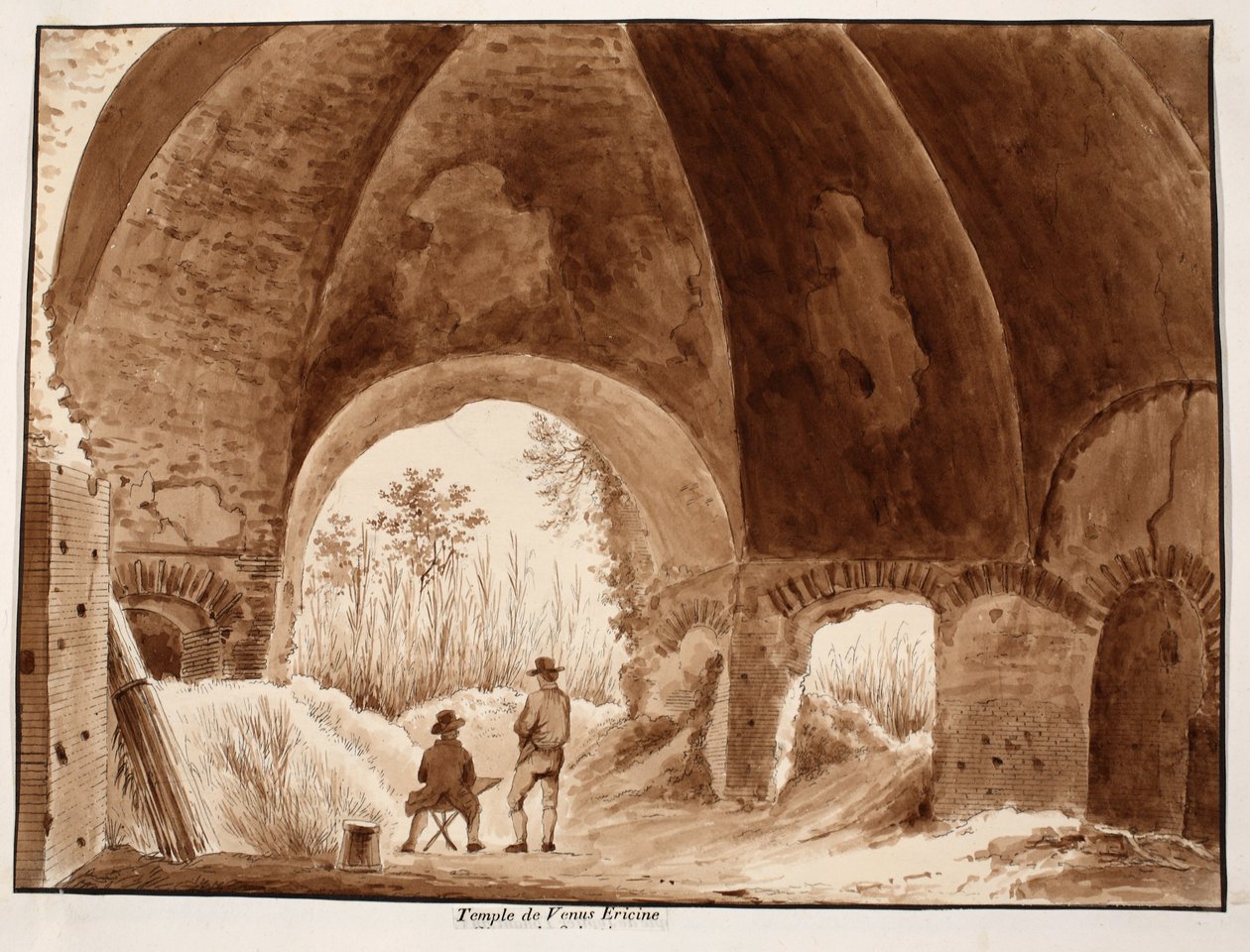 वीनस एरिकिन, 1833 का मंदिर (भूरे रंग के धुएँ के साथ) द्वारा एगोस्टिनो टोफ़ानेलि