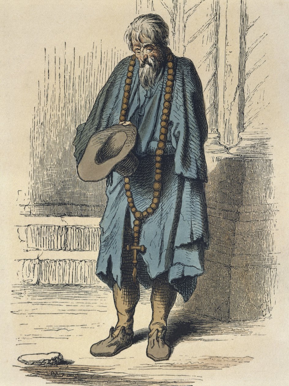 बेगर, जैक कॉलोट (1592-1635) के बाद एड्रियन लवीइल (1818-62) द्वारा उत्कीर्ण (रंग उत्कीर्णन) द्वारा अल्बर्ट चार्ल्स अगस्त रेसिनेट
