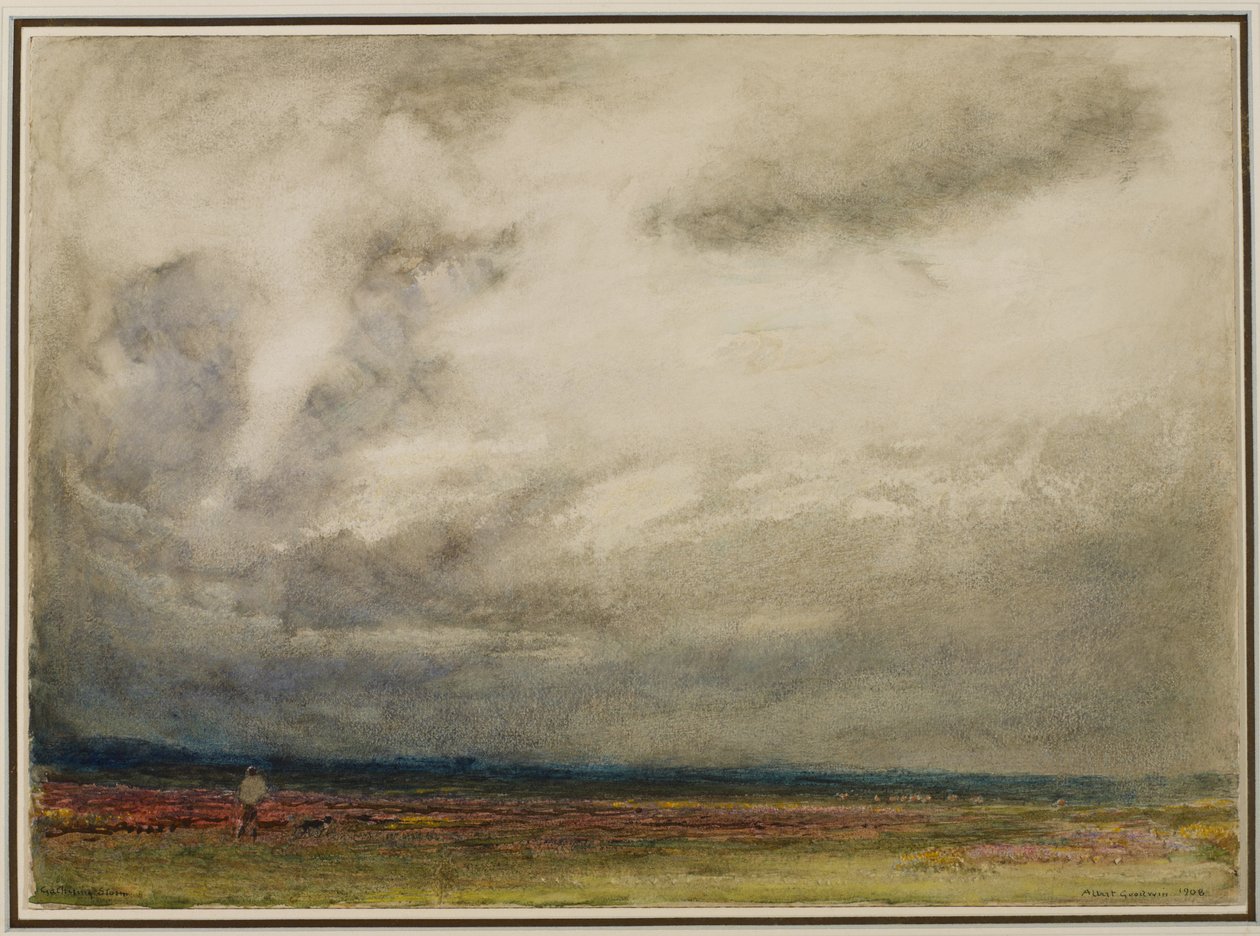 गैदरिंग स्टॉर्म, 1908 (wc und bodycolour on paper) द्वारा अल्बर्ट गुडविन