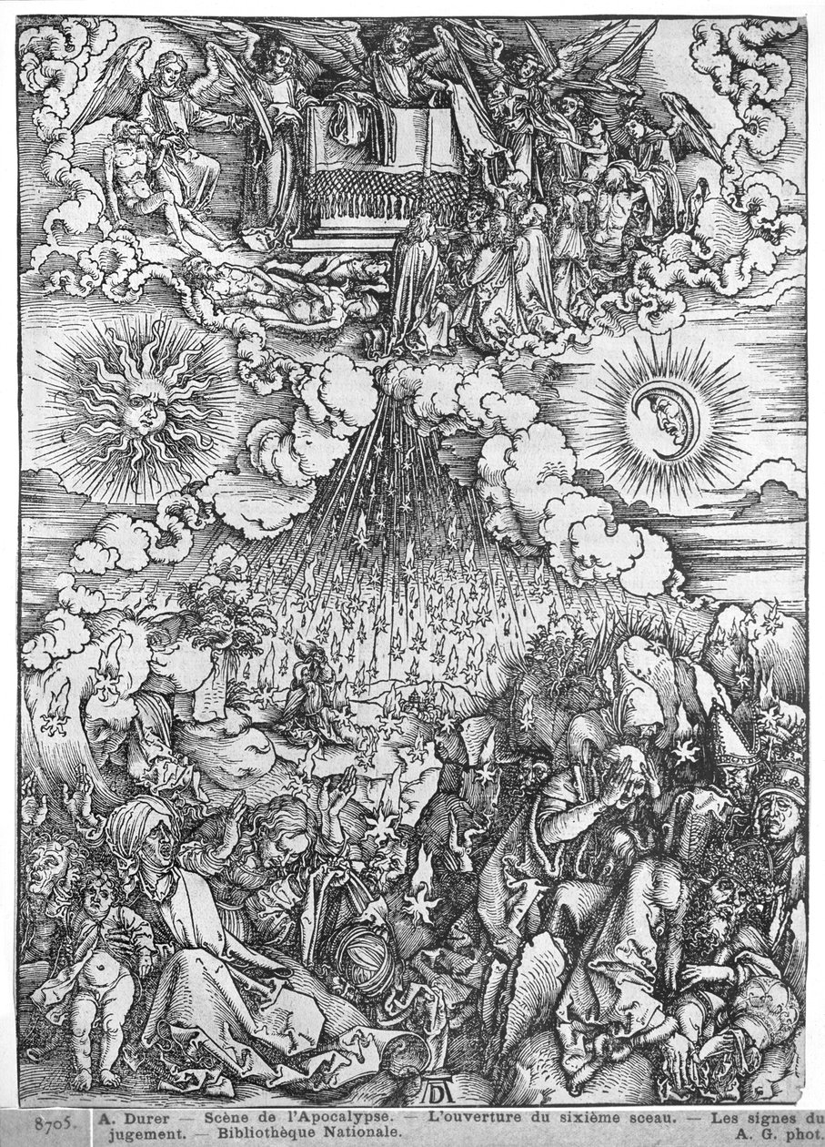 सर्वनाश से दृश्य, पांचवीं और छठी मुहरों का उद्घाटन, लैटिन संस्करण, 1511 द्वारा अल्ब्रेक्ट ड्यूरर