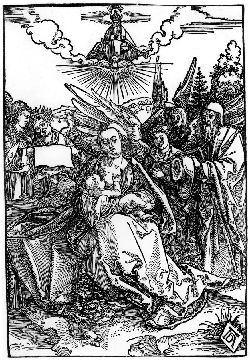 पांच एन्जिल्स के साथ पवित्र परिवार, c.1504 द्वारा अल्ब्रेक्ट ड्यूरर