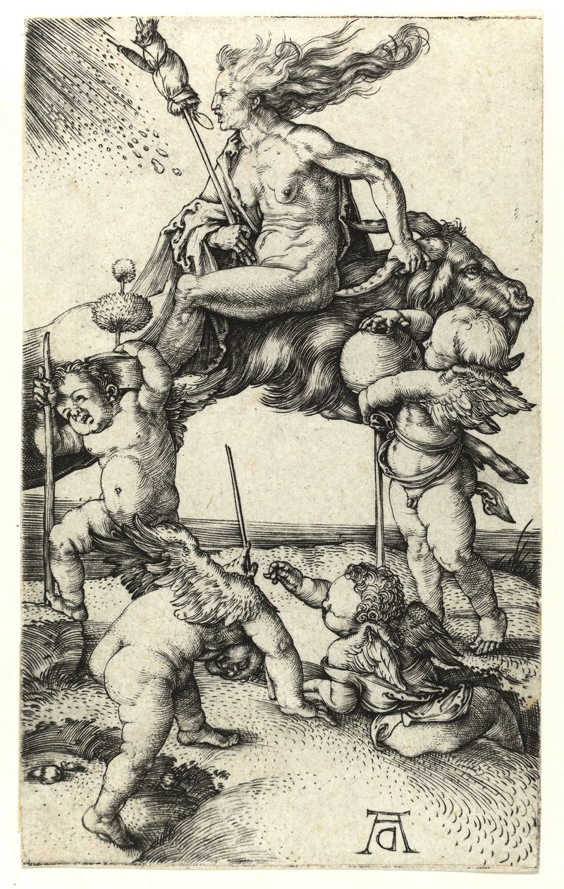 एक बकरी पर पीछे की ओर चुड़ैल, c.1505 द्वारा अल्ब्रेक्ट ड्यूरर