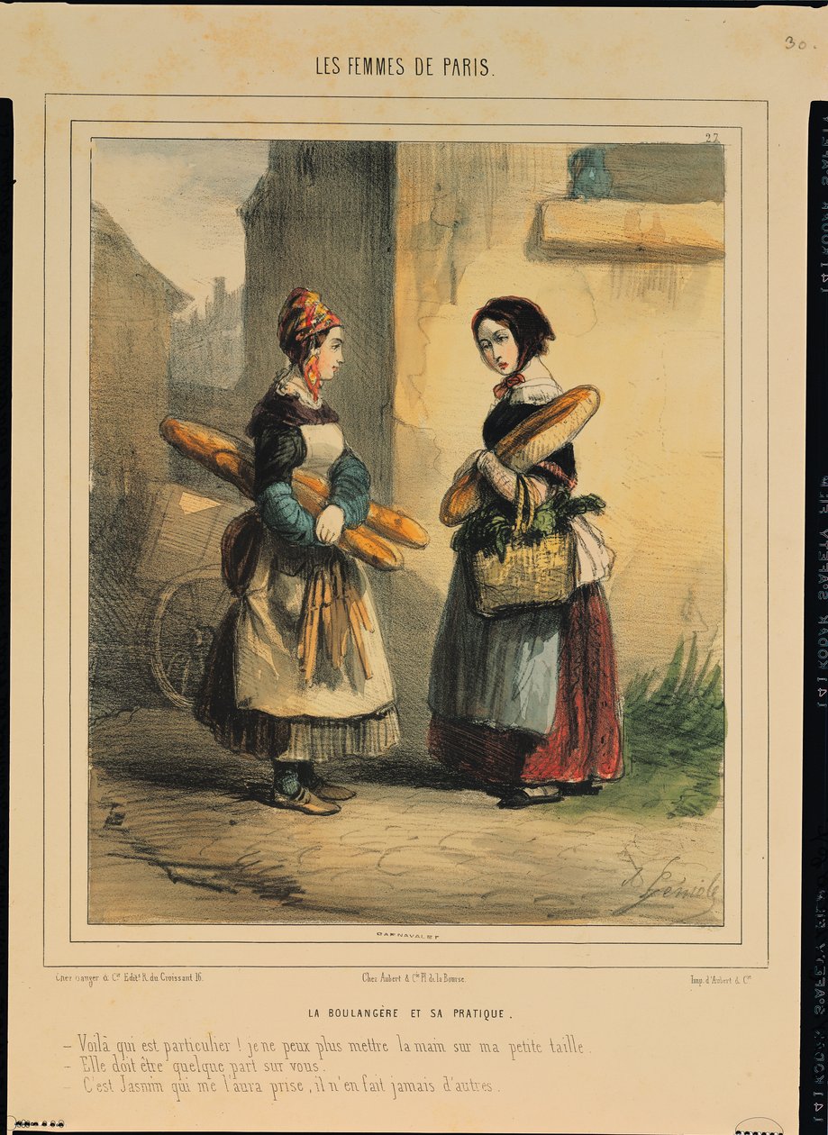 बेकर की कला, &39;लेस फेमेस डी पेरिस&39; श्रृंखला से प्लेट नंबर 27, 1841-42 द्वारा अल्फ्रेड आंद्रे जेनियोले