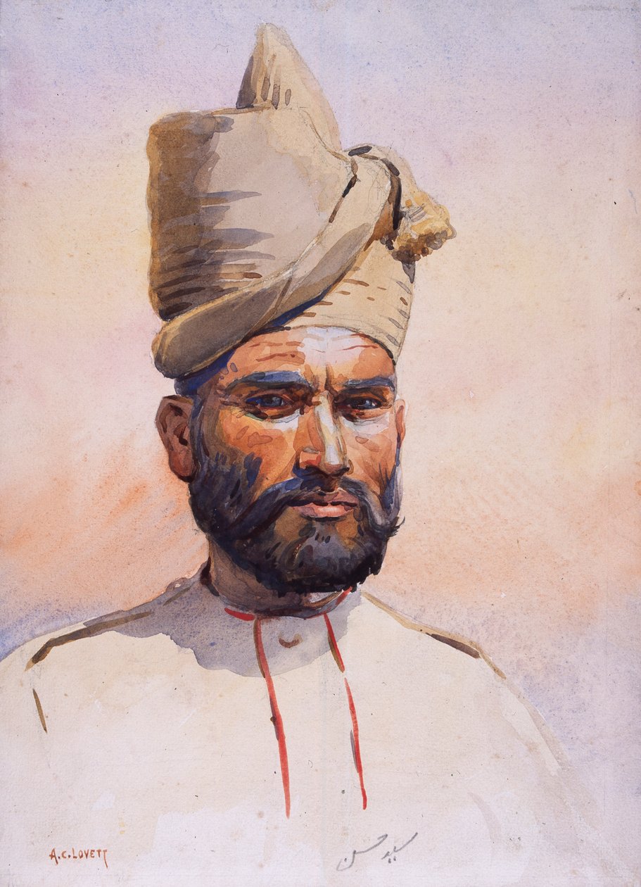 26 वें पंजाबी मलिकदीन खेल (अफरीदी) के सैनिक, 1911, 1908 में प्रकाशित मेजर जीएफ मैकमुन द्वारा &39;भारत की सेनाओं&39; के लिए चित्रण द्वारा अल्फ्रेड क्राउड लवेट