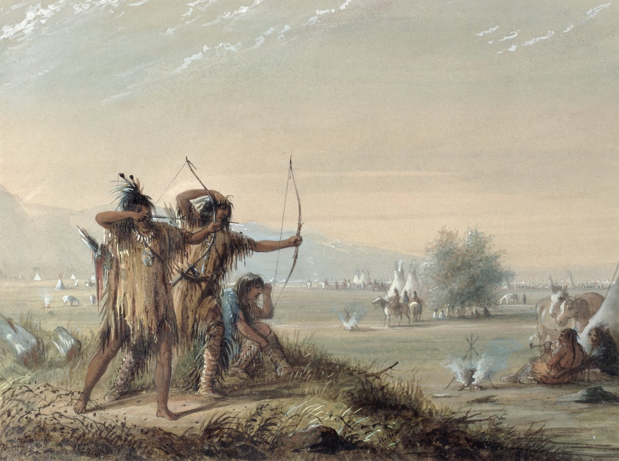 सर्प भारतीयों की परीक्षण परीक्षाएँ, 1837 द्वारा अल्फ्रेड जैकब मिलर
