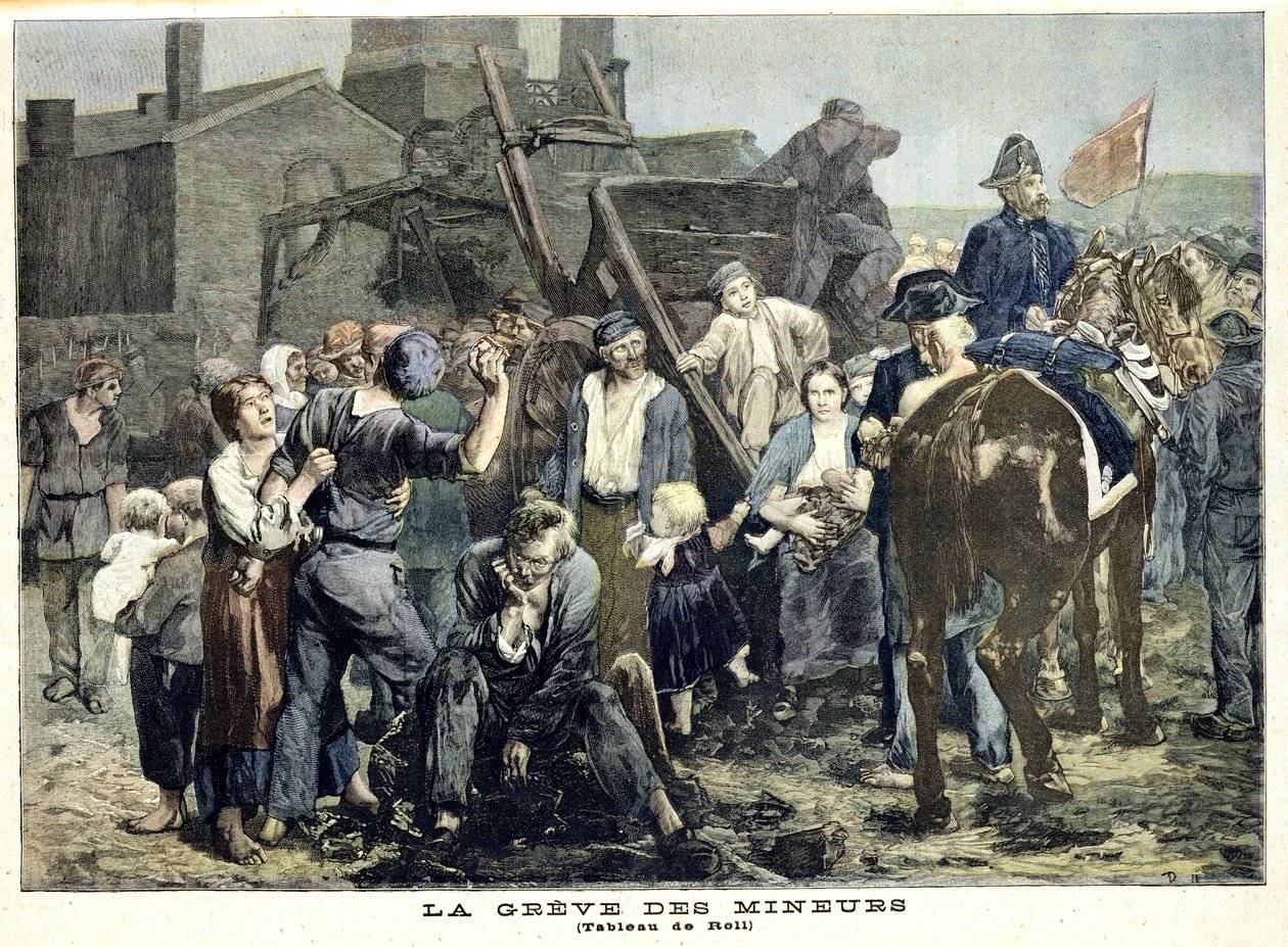 1 अक्टूबर 1892 को &39;ले पेटिट जर्नल&39; से, कर्माक्स में द मिनर स्ट्राइक द्वारा अल्फ्रेड रोल