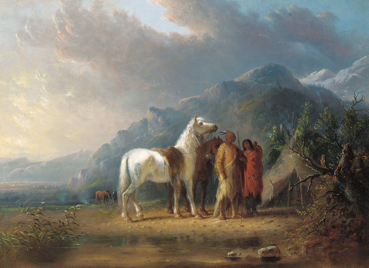 Sioux Camp (कैनवास पर तेल) द्वारा अल्फ्रेड जैकब मिलर