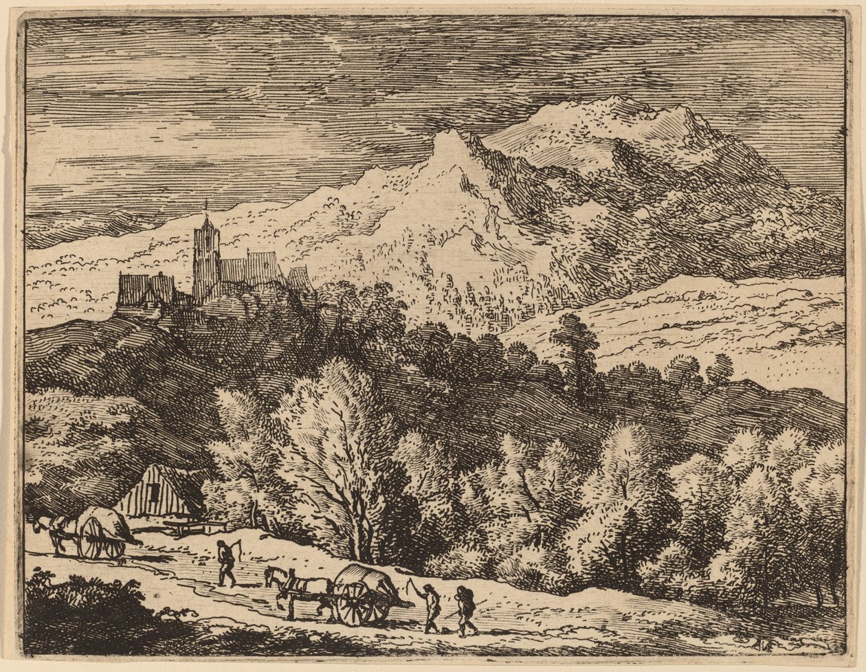 दो गाड़ियां, शायद सी. 16451656. द्वारा एलर्ट वैन एवरडिंगन