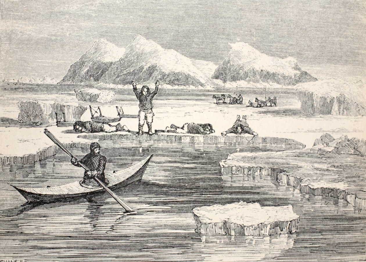 Eskimos यूरोपीय लोगों को दृष्टिकोण के लिए जानवरों की नकल, 1859 द्वारा एलन यंग