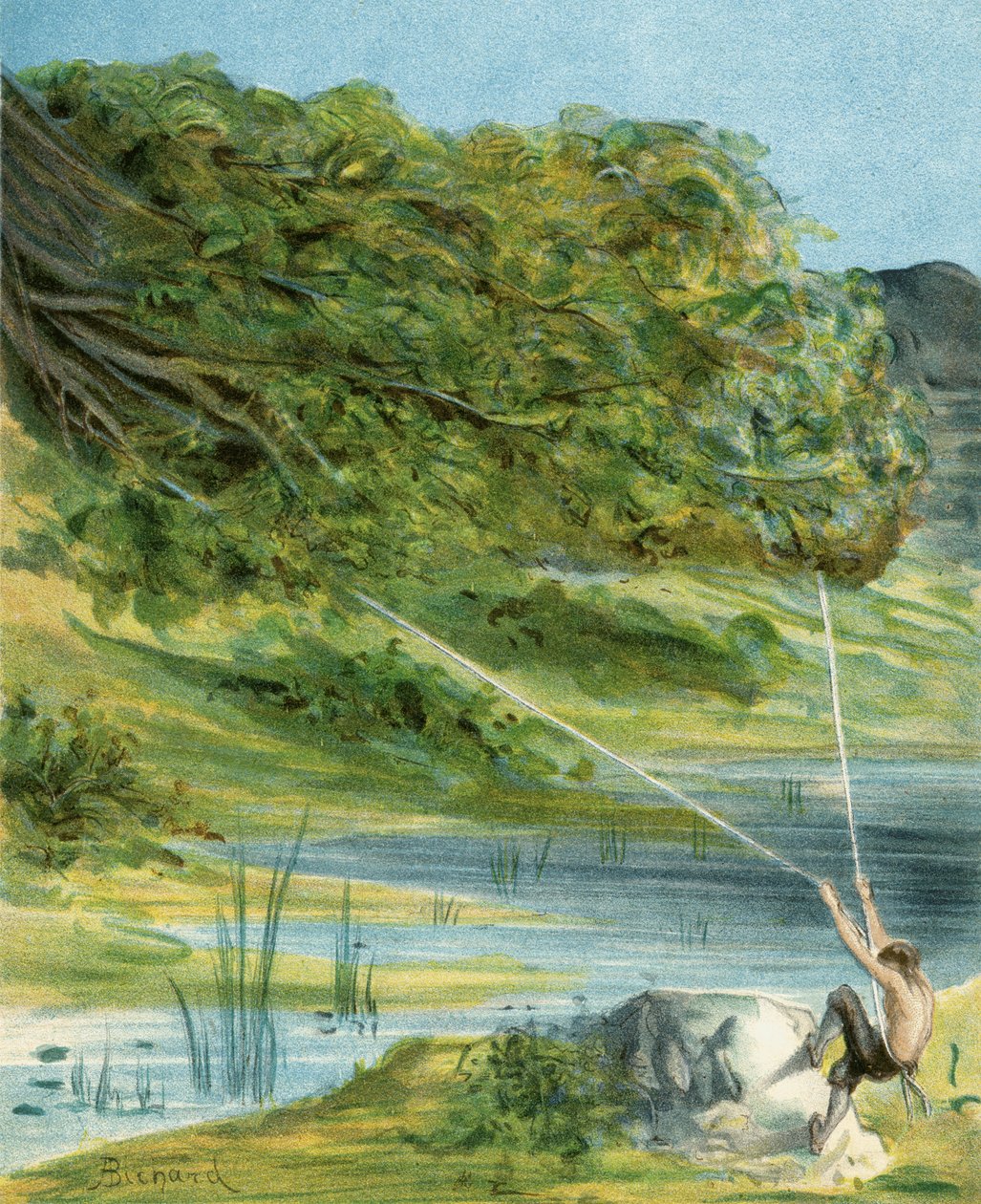 रुडॉल्फ एरिच रास्पे (1736-94) द्वारा प्रकाशित &39;द एडवेंचर्स ऑफ बैरन मुनचौसेन&39; से बैरन मुनचूसन ने एक और बेहतरीन नौकर पाया। द्वारा अल्फोंस अदोलपे बिचर्ड