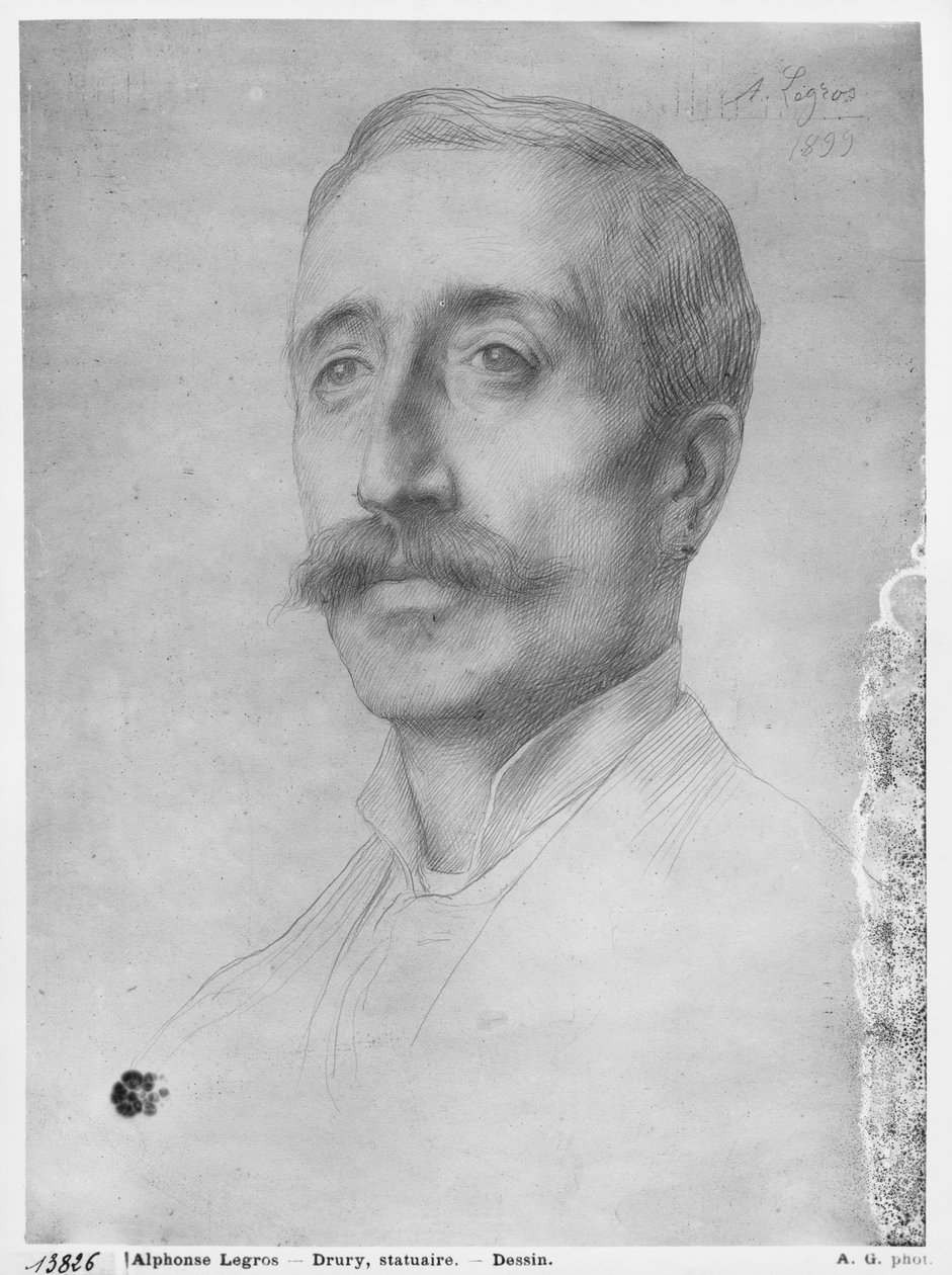 अल्फ्रेड Drury, 1899 (कागज पर काली लीड) द्वारा अल्फोंस लेग्रोस