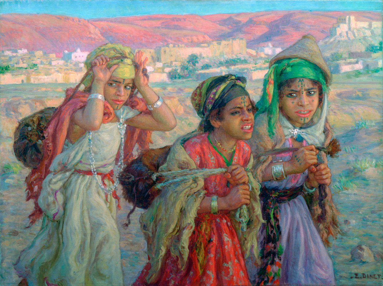 यंग गर्ल्स कैरी वाटर, c1881-1926 द्वारा अल्फोंस एटीन डिनेट