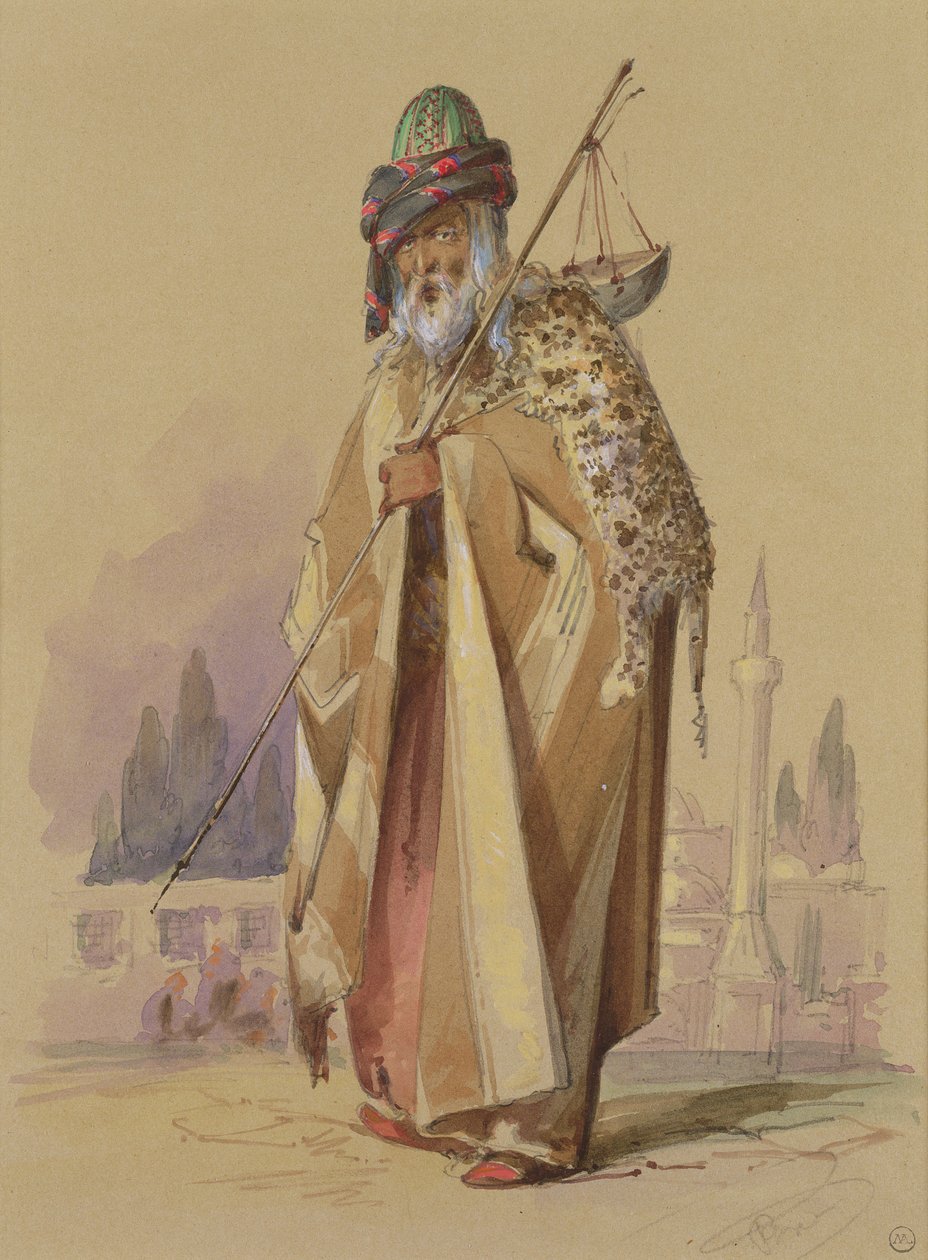 तेंदुए की त्वचा के साथ एक दरवेश, c.1855 द्वारा अमादेओ प्रीज़ियोसिक