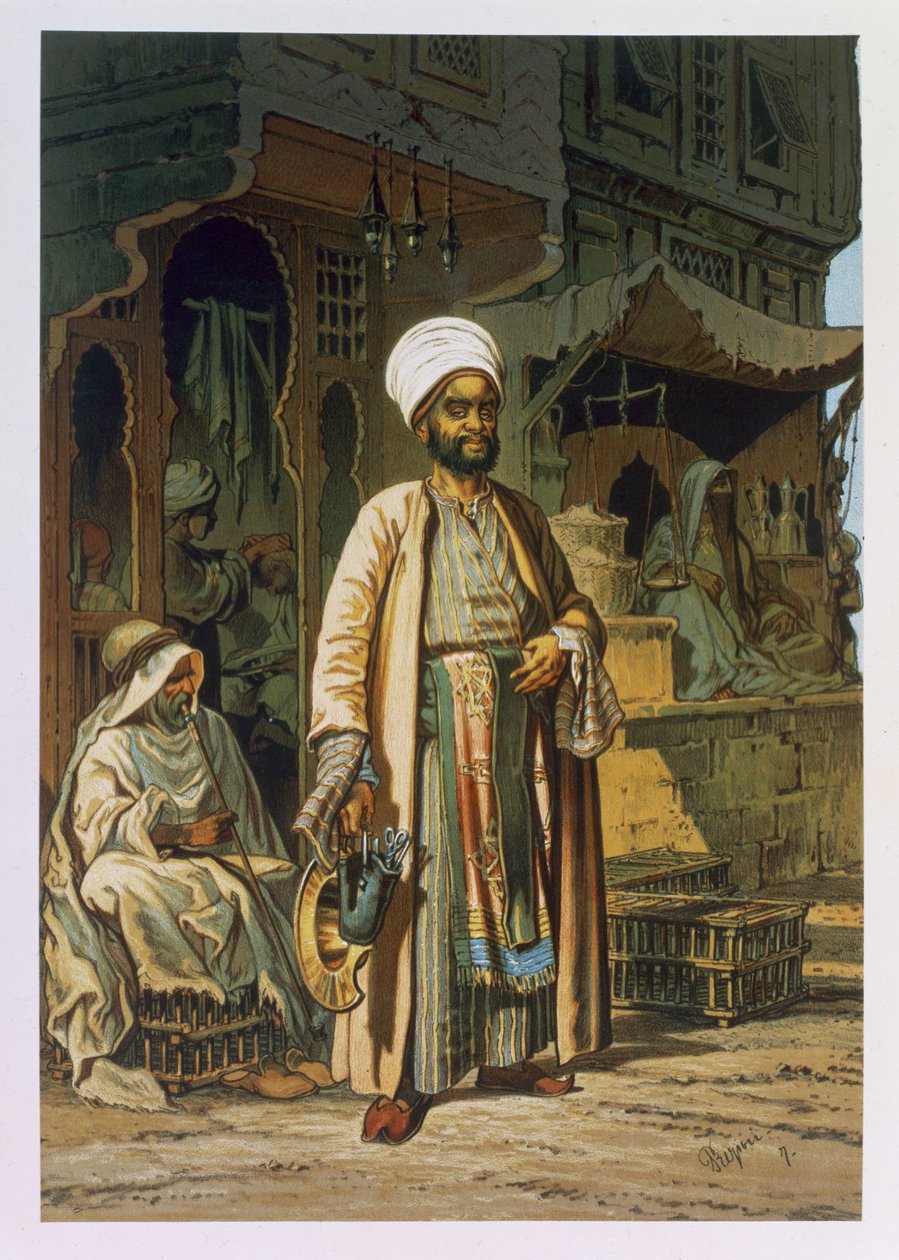 द बार्बर, 1862 के &39;स्मारिका ऑफ़ काहिरा&39; से द्वारा अमादेओ प्रीज़ियोसिक