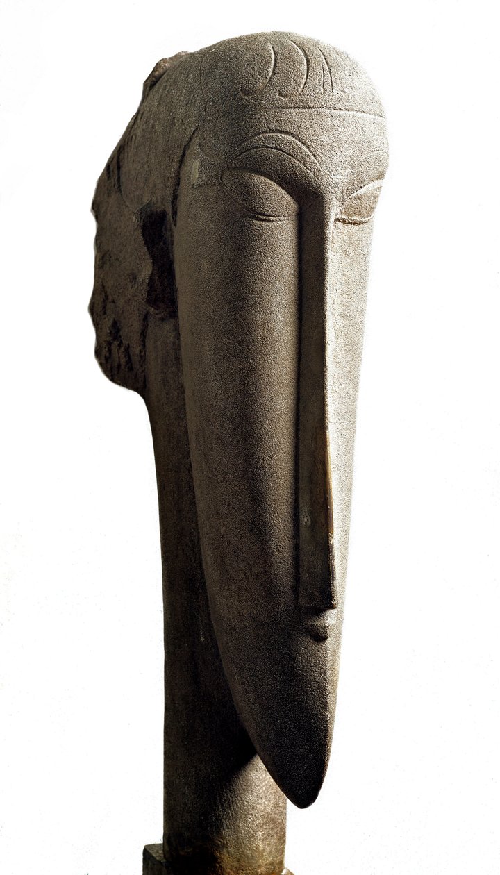 सिर। सिर। अमेडियो मोदिग्लिआनी द्वारा मूर्तिकला (1884-1920) द्वारा एमेडियो मोदिग्लिआनी