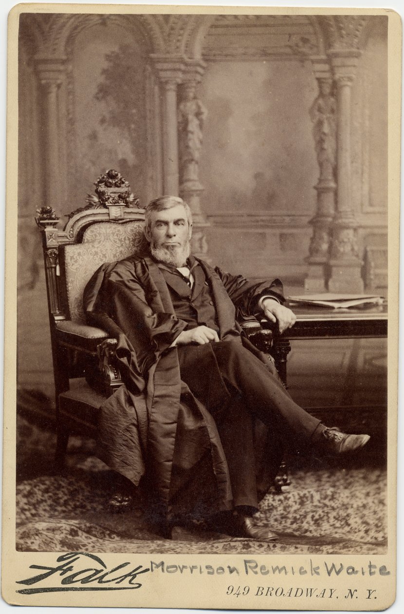 रिमिक मॉरिसन वेइट (1816-88), यूएसए के मुख्य न्यायाधीश; बेंजामिन फॉक द्वारा फोटो, न्यूयॉर्क (एल्बम फोटो) द्वारा अमेरिकी फोटोग्राफर