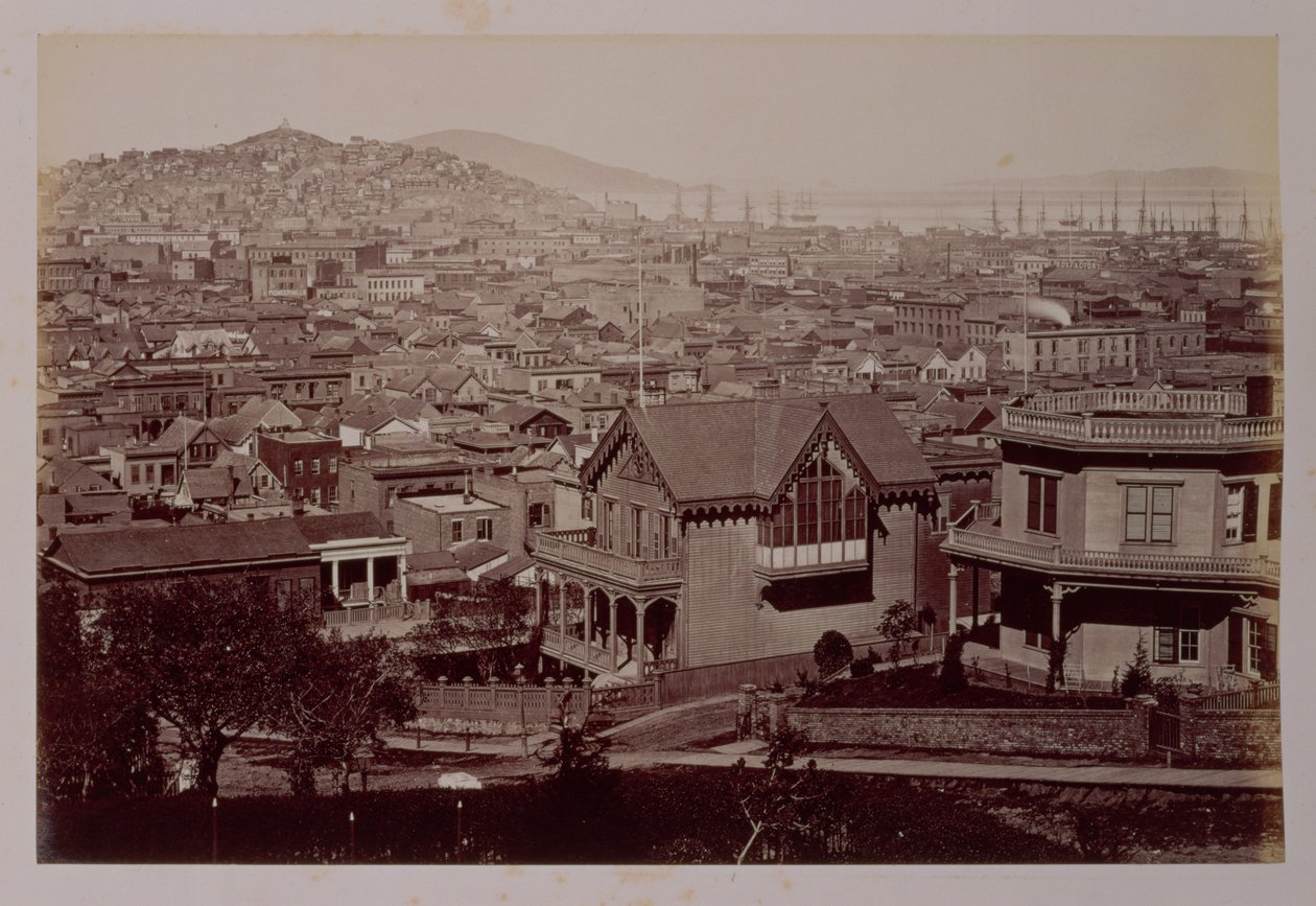 सैन फ्रांसिस्को का दृश्य, c.1875 (एल्बम प्रिंट) द्वारा अमेरिकी फोटोग्राफर