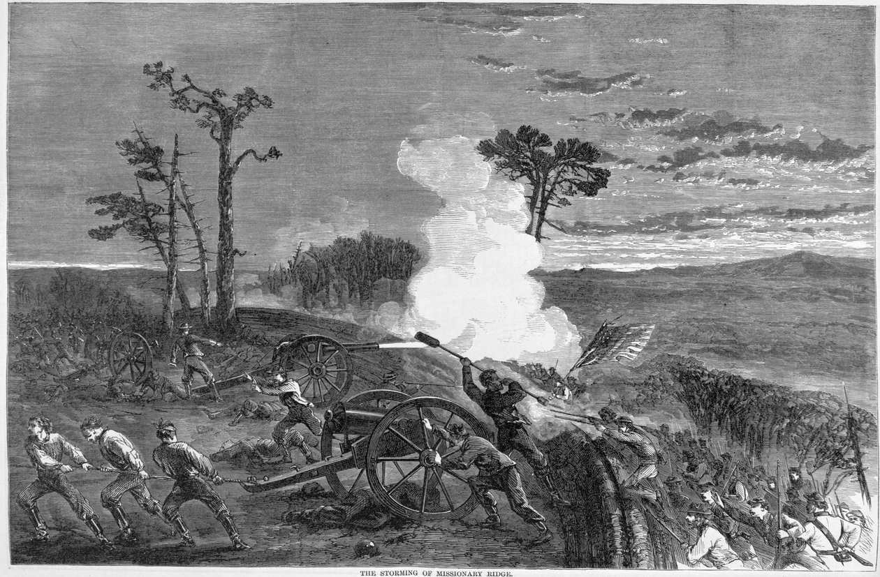 1863 के मिशनरी रिज का स्टॉर्मिंग, नागरिक युद्ध के हार्पर्स पिक्टोरियल हिस्ट्री से द्वारा अमेरिकी स्कूल