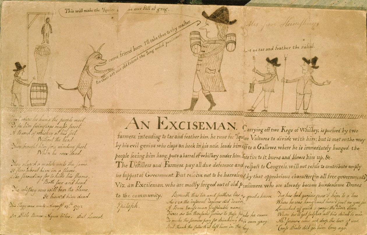एक एक्सिसमैन, c.1790 (ड्राइंग) द्वारा अमेरिकी स्कूल
