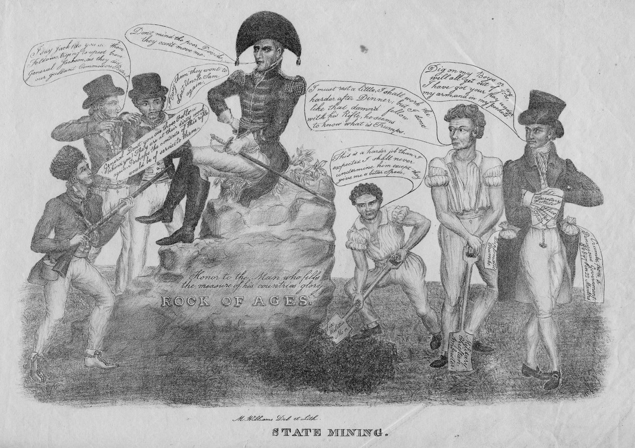 राज्य खनन, c.1828 द्वारा अमेरिकी स्कूल