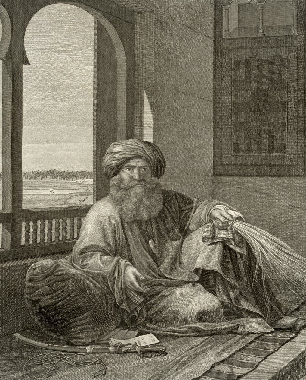 निकोलस पोंस (1746-1831) पब द्वारा उकेरी गई &39;मिस्र का वर्णन&39; के खंड II की वेशभूषा और चित्रों से मोउराद बे। नेपोलियन के आदेश के तहत, 1822 द्वारा आंद्रे डुटरट्रे
