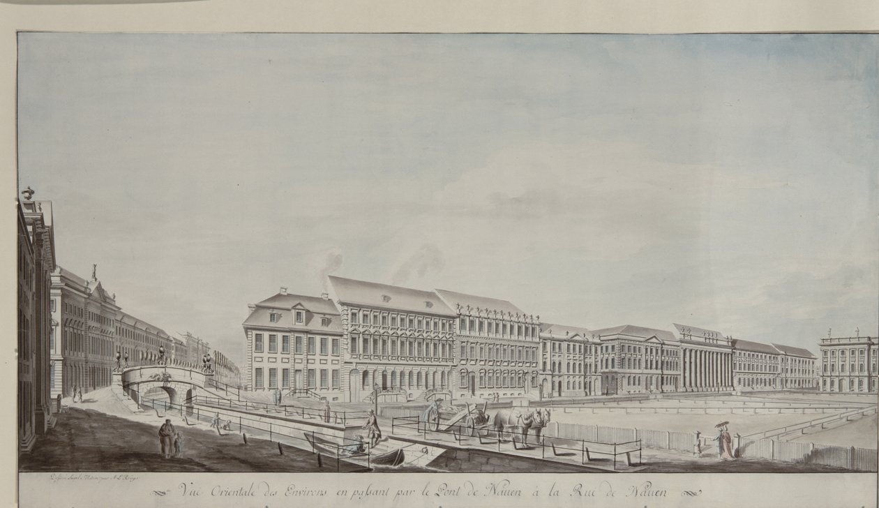 विल्हेल्मसप्लाट्ज़ का पश्चिम पहलू, c.1773 (कागज पर पेन und पेंसिल) द्वारा एंड्रयू लुडविग क्रूगर