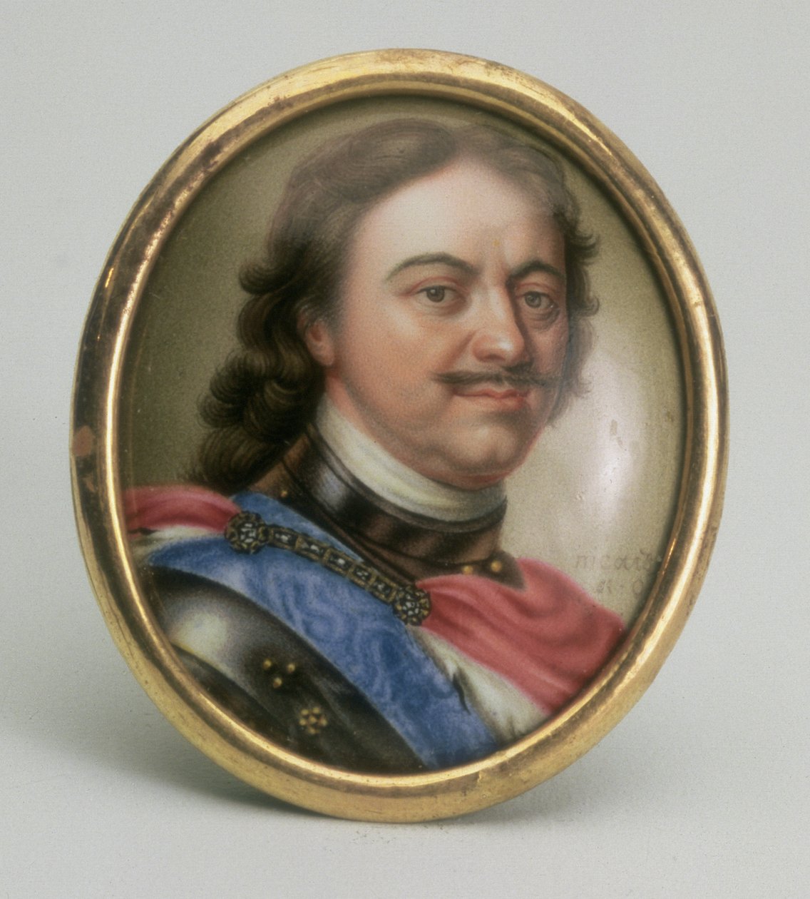 पीटर I का पोर्ट्रेट, c.1720 (सोने पर मीनाकारी) द्वारा आंद्रेई ग्रिगोरिविच ओवसोव