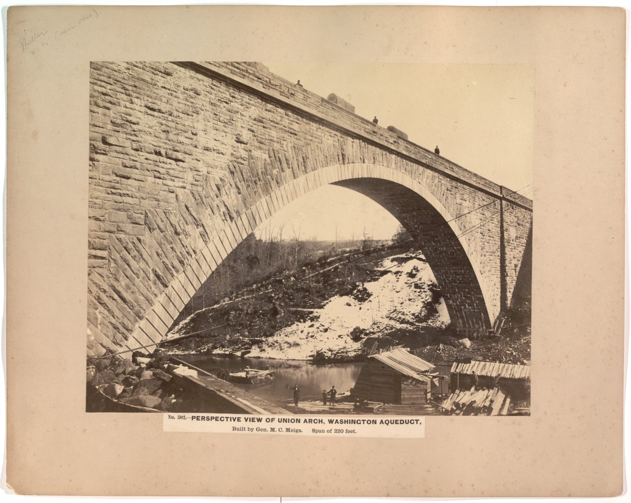 नंबर 302. यूनियन आर्क, वाशिंगटन एक्वाडक्ट का परिप्रेक्ष्य दृश्य, c.1861-1865 (सीपिया फोटो) द्वारा एंड्रयू जोसेफ रसेल