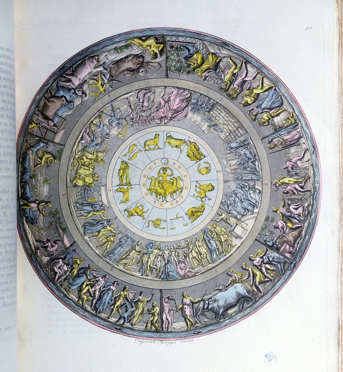 द शील्ड ऑफ अकिलीस, जूल्स फेरेरियो, मिलान c.1820 (रंग उत्कीर्णन) द्वारा &39;ले कॉस्टयूम Ancien कहां मॉडर्न&39; से चित्रण द्वारा एंजेलो मोंटिसेली