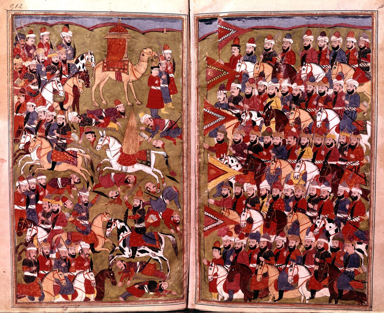 656 में जमाल की लड़ाई में ऐचा की सेना, मिर्ज़ा मुहम्मद रफ़ी बाज़िल, 1808 द्वारा हमला-ए-हैदरी का चित्रण द्वारा इंडियन स्कूल