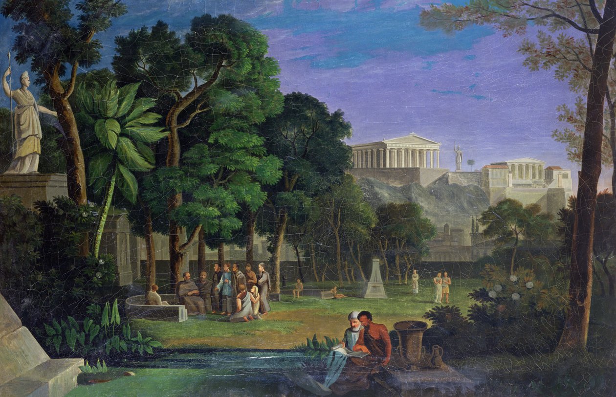 द फिलॉसॉफ़र्स गार्डन, एथेंस, 1834 द्वारा एंटल स्ट्रोमैयर