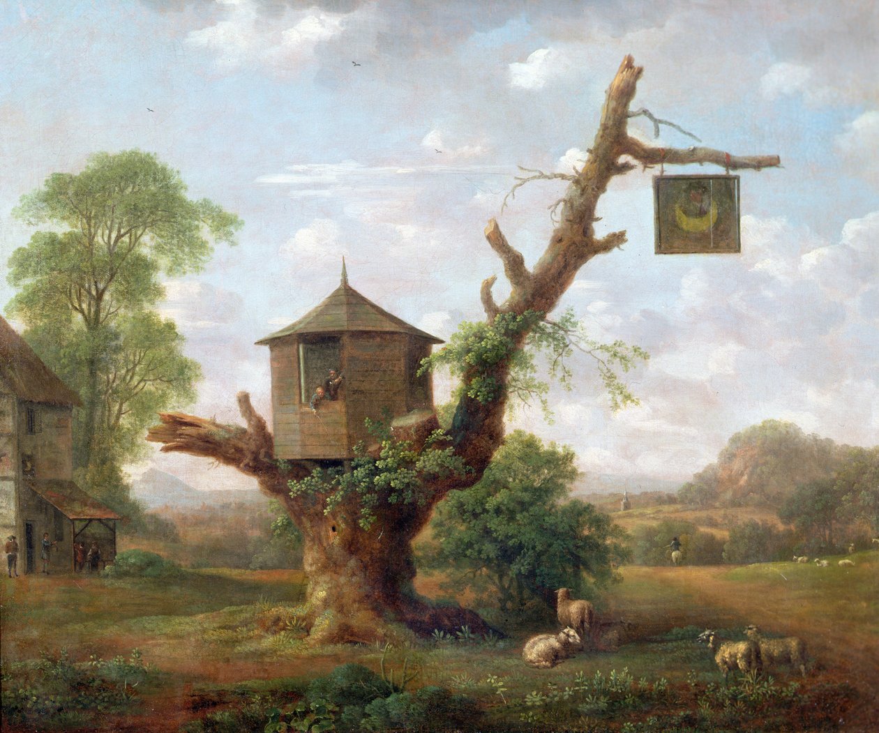 द मैन इन द मून इन, c.1770 द्वारा एंथोनी डेविस