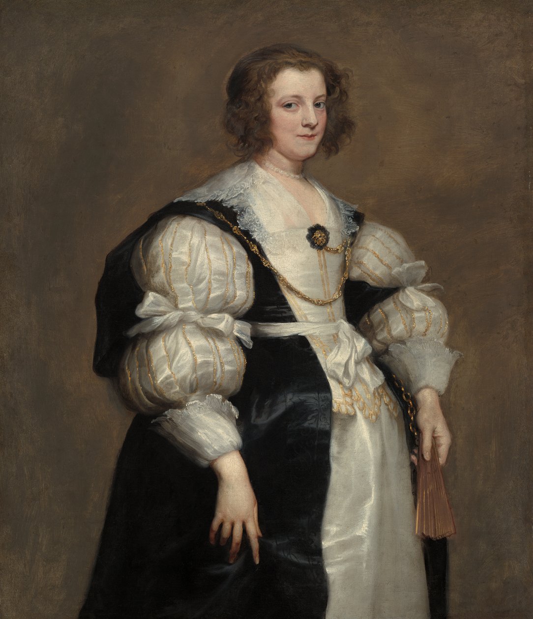 लेडी विद ए फैन, c.1628 द्वारा एंथोनी वैन डाइक