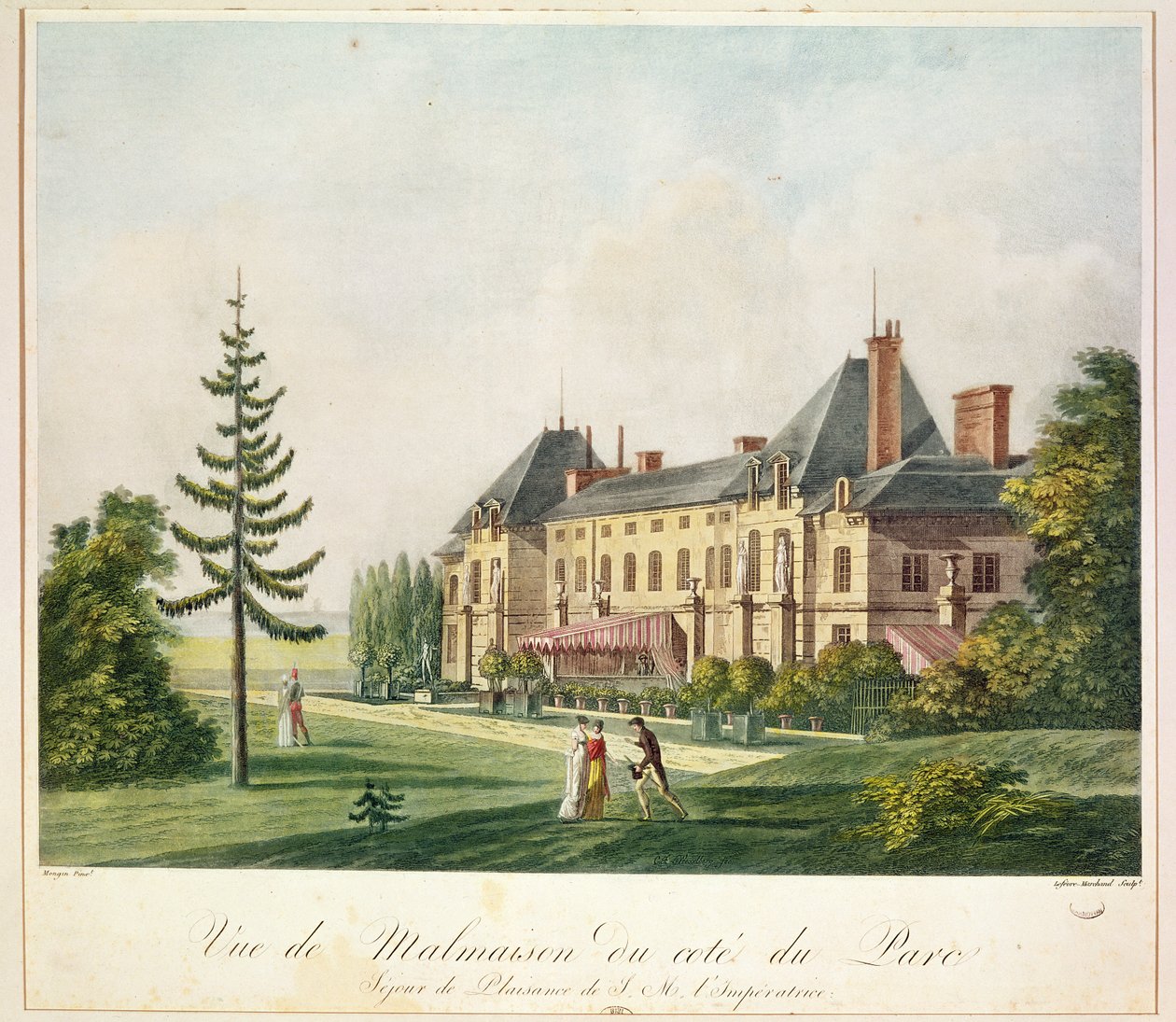 पार्क से माल्मिसन का दृश्य, मारचंद लेफब्रे द्वारा उकेरा गया, c.1790-1810 द्वारा एंटोनी पियरे मोंगिन
