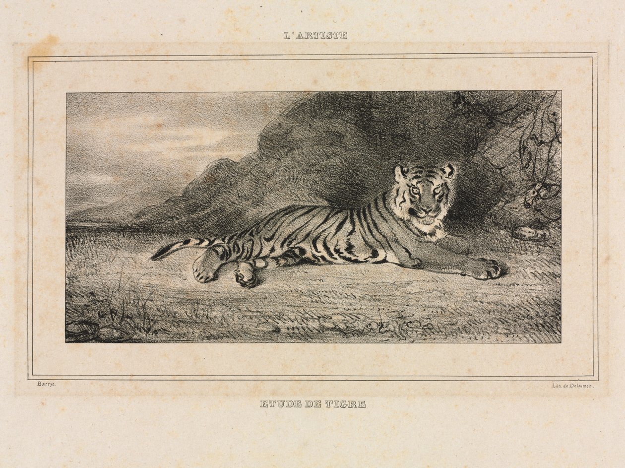 एक बाघ का अध्ययन, 1832। द्वारा एंटोनी लुइस बेरी